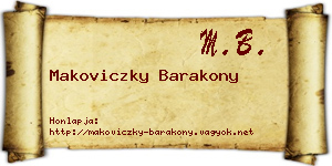 Makoviczky Barakony névjegykártya